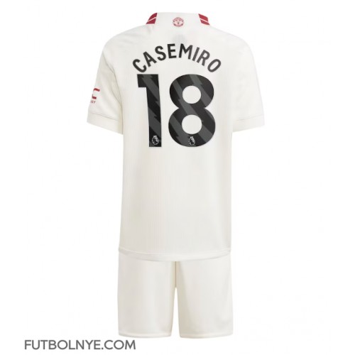 Camiseta Manchester United Casemiro #18 Tercera Equipación para niños 2023-24 manga corta (+ pantalones cortos)